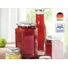 LEIFHEIT šešiakampis stiklinis indas 1700 ml, permatomas su auksiniu dangteliu