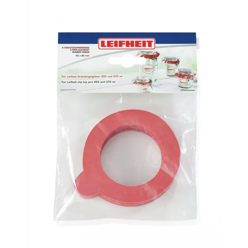 LEIFHEIT Atsarginiai guminiai tarpikliai 6 vnt. 52x80 mm sandariems stiklainiams 255/370 ml