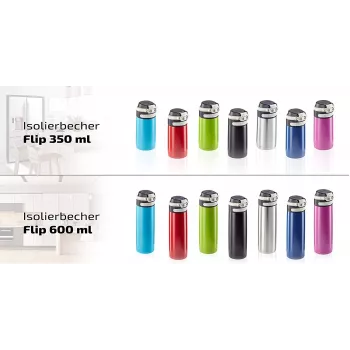 LEIFHEIT Thermo Mug Flip 350 ml sidabrinis