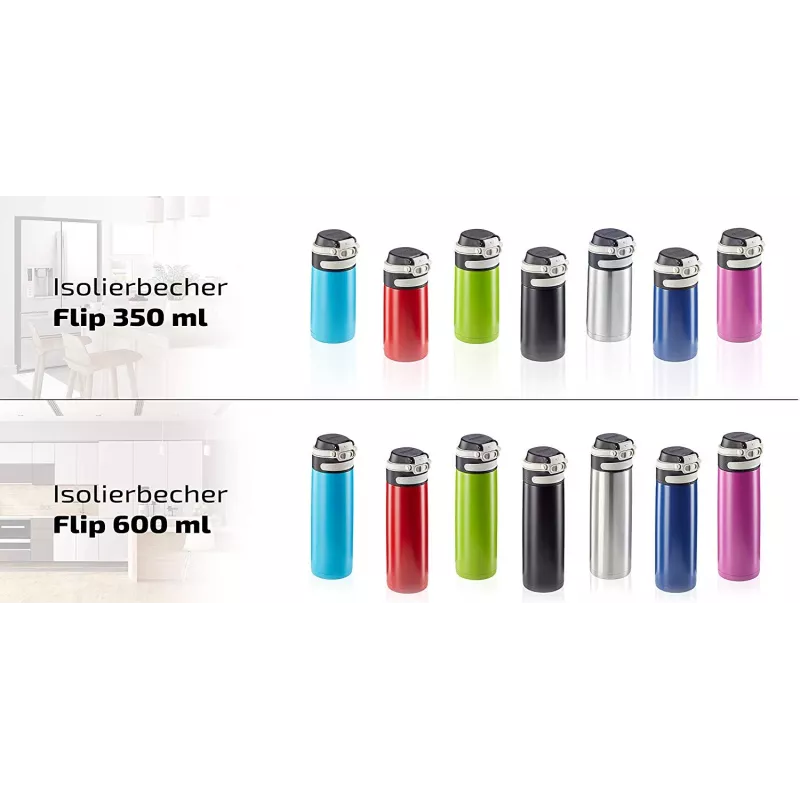 LEIFHEIT Thermo Mug Flip 350 ml sidabrinis