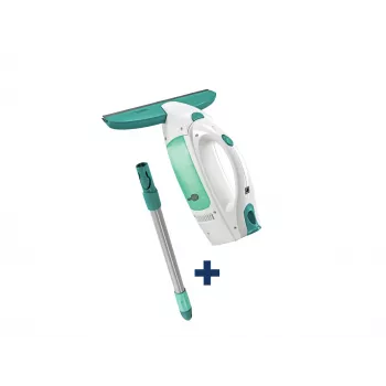 LEIFHEIT langų valymo siurblys Dry&Clean su 43 cm Click System rankena, elektrinis langų siurblys, baltas/turkio spalvos