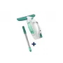 LEIFHEIT langų valymo siurblys Dry&Clean su 43 cm Click System rankena, elektrinis langų siurblys, baltas/turkio spalvos