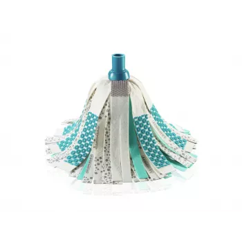 LEIFHEIT 3in1 Power Mop su Clean Twist Spin technologija, teleskopine rankena, 20L kibiru, mikropluošto galvute, turkio/baltos spalvos