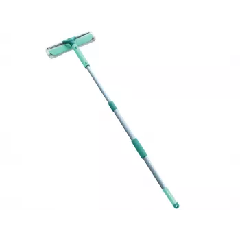 LEIFHEIT Classic langų valytuvas su teleskopiniu kotu 100-155 cm, 33 cm valytuvas, be dryžių, žalia/balta