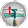 LEIFHEIT Classic langų valytuvas su teleskopiniu kotu 100-155 cm, 33 cm valytuvas, be dryžių, žalia/balta