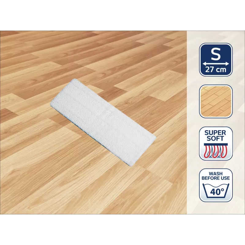 LEIFHEIT Keičiamas šepetys Picobello S Super Soft 27cm mikropluošto mopo galvutės užvalkalas