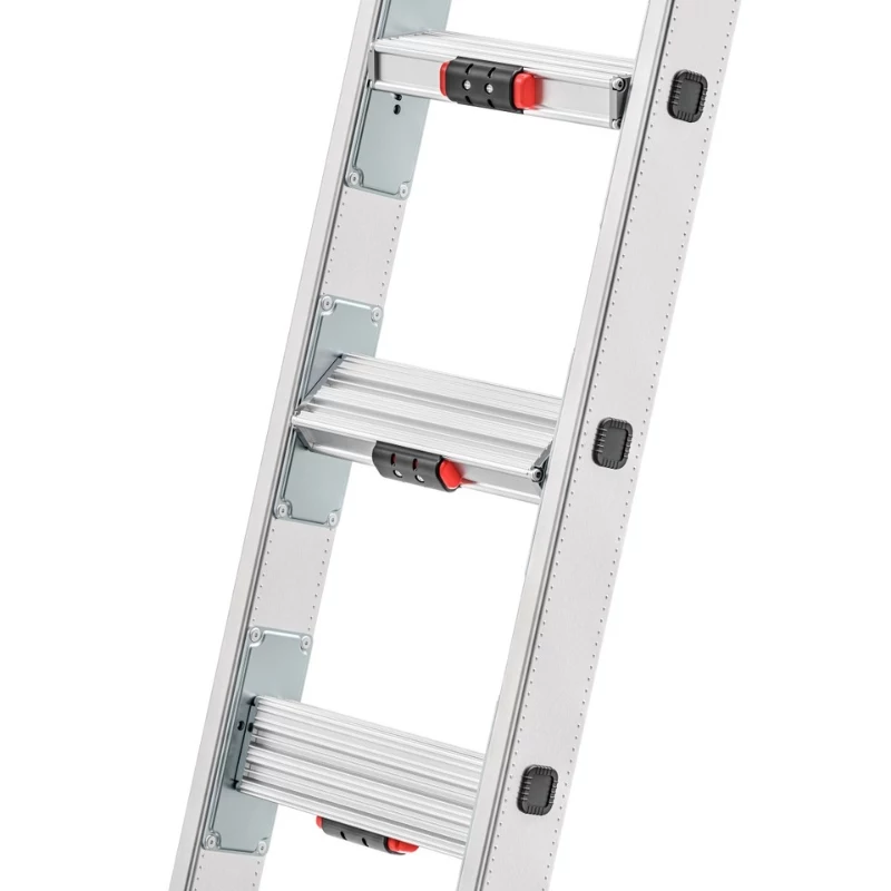 Hailo Master S120 Pro aliuminis saugos laiptelis, 3 pakopų, 150 kg apkrova, sulankstomas, su daugiafunkciu padėklu