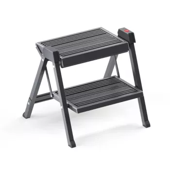 HAILO Sulankstomas laiptelis StepFix / Plienas / 2 pakopos / Juodas