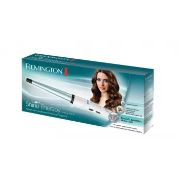 Remington CI53W kūginė garbanojimo lazdelė su keratino ir argano aliejumi, 25-38mm, 5 šilumos nustatymai, 160-220°C, 30s įkaitimas, automatinis išsijungimas, šiltai turkio/balta, 1,8m besisukantis laidas