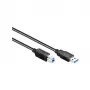 GoodConnections USB 3.0 kabelis Type-A male į Type-B male, 1,8 m, juodas, SuperSpeed 5 Gbps, nikeliuoti jungtys, dvigubai ekranuotas 2710-S02