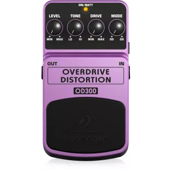 Behringer OD300 Overdrive/Distortion efektų pedalas violetinės, juodos spalvos