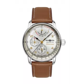 Zeppelin Mediterranee 96901 Automatinis vyriškas laikrodis 42mm Mėlynas ciferblatas Odinis dirželis