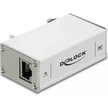 Delock Tinklo apsaugos nuo viršįtampių modulis RJ45 10G DIN bėgio tvirtinimas