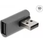 Delock USB 10 Gbps Type-A kištukas į Type-A lizdą kairės pusės 90° adapteris, aliuminio korpusas