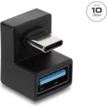 Delock USB 3.2 Gen 2 Type-C (vyriškas) į USB-A (moteriškas) adapteris, U formos, 10 Gbps, juodas