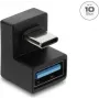 Delock USB 3.2 Gen 2 Type-C (vyriškas) į USB-A (moteriškas) adapteris, U formos, 10 Gbps, juodas