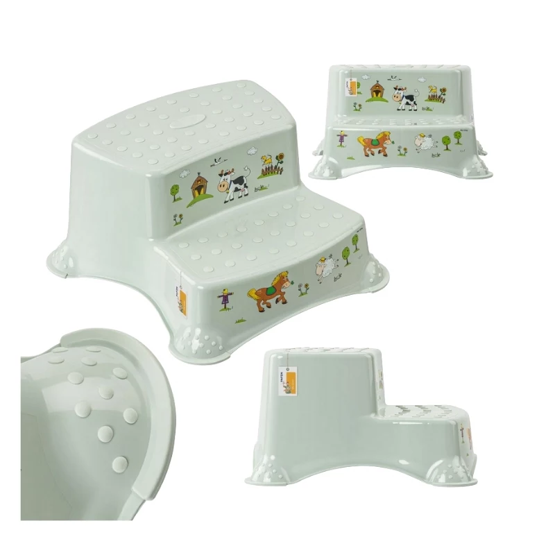 KEEEPER Dviejų pakopų suoliukas Igor Funny Farm 40x37x21 cm švelniai žalias