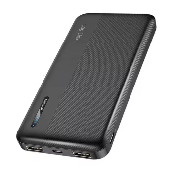 LogiLink PA0338RF 10000 mAh nešiojamas įkroviklis su USB-C PD ir Quick Charge 3.0, juodas