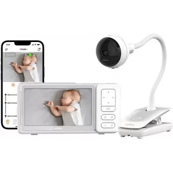 Chillax DM688 vaizdo kūdikio stebėjimo monitorius su 2,8 inch spalvotu ekranu, 2,4 GHz FHSS, 300 m ryšio nuotoliu, dvipusis ryšys, temperatūros jutiklis, lopšinės, baltas