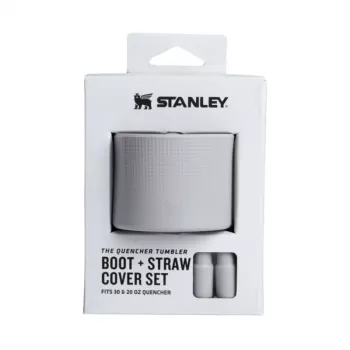 STANLEY 2 dalių apsauginių dangtelių ir šiaudelių antgalių rinkinys termo puodeliams 0,89L/0,59L The Quencher Boot + Straw Topper šviesiai pilkas