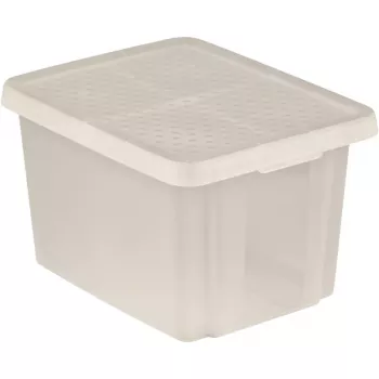 CURVER Essentials 26L permatoma laikymo dėžė su dangčiu, sudedama į rietuvę ir įdedama viena į kitą, 44x34x27 cm