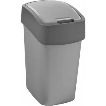 CURVER Flip Bin 9L šiukšlių kibiras sidabrinis/pilkas