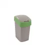 CURVER Flip Bin 25L šiukšlių krepšys sidabrinis/žalias stačiakampis plastikinis su atlenkiamu dangčiu virtuvei biurui vonios kambariui