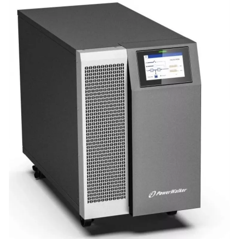 PowerWalker VFI 30K TAP PF1 3/3 BE Online dvigubos konversijos UPS, 30kVA/30kW, 3 fazių įėjimas/išėjimas, Tower, išorinės baterijos