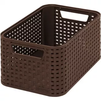 CURVER KIS Style S dėžė laikymui 7,2L tamsiai ruda pintos rotango imitacijos 28,5x19,4x13cm
