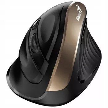 UNITEK Genius Ergo 8250S belaidė ergonominė pelė juoda-auksinė 1600DPI
