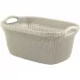 CURVER Knit 40L skalbinių krepšys su dangčiu ir integruotomis rankenomis, baltas, 59,5 x 38,5 x 27 cm
