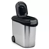 CURVER Pet Life 35L hermetiškas augintinių maisto laikymo konteineris su ratukais, sidabrinis, talpina 12kg sauso maisto, be BPA plastikas