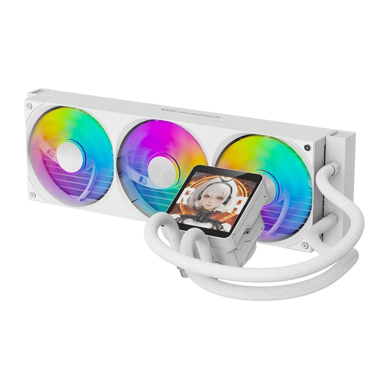 DarkFlash DV360S MAX baltas 360mm ARGB AIO skysčio aušintuvas CPU