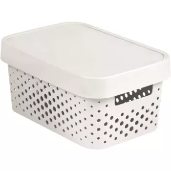CURVER Infinity Recycled 4,5L daiktų dėžė su dangčiu, balta