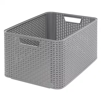 CURVER Style L daiktų dėžė 43,6 x 32,6 x 23 cm šviesiai pilka ratano efektas 33L