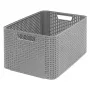 CURVER Style L daiktų dėžė 43,6 x 32,6 x 23 cm šviesiai pilka ratano efektas 33L