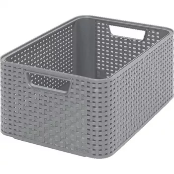 CURVER Style dėžė M 38,6x28,7x17 cm šviesiai pilka rotango efektas 17L