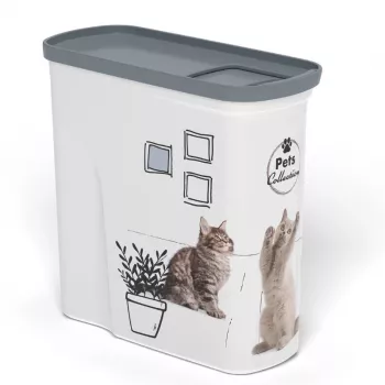 CURVER Pet Life šunų ir kačių maisto laikymo konteineris 2L, hermetiškas, permatomas su įvairiaspalviu dangteliu
