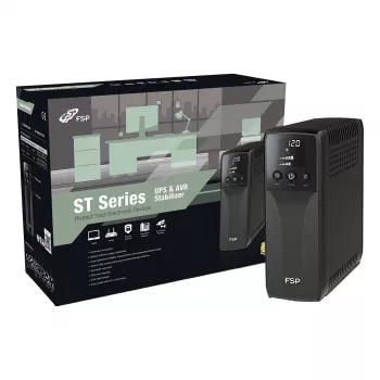 FSP ST 1500 Tower Line-Interactive UPS 1500VA 900W su 8x IEC C13 lizdais, USB ir RS-232, RJ45 apsauga nuo viršįtampių