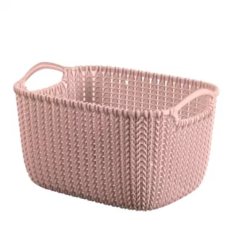 Curver Knit S stačiakampė laikymo pintinė 8L rožinė