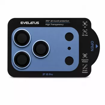 Evelatus Apple iPhone 18 Pro viso korpuso fotoaparato lęšių apsauga Premium šviesiai mėlyna