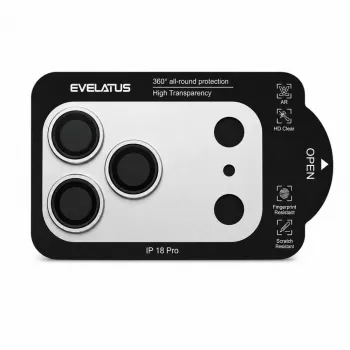Evelatus Apple iPhone 18 Pro viso korpuso fotoaparato lęšių apsauga Premium sidabrinė