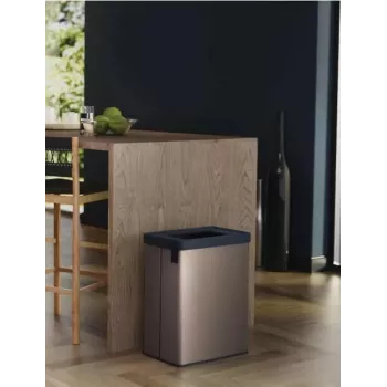 KETER Verto Recycle 54L stačiakampė metalizuota šiukšliadėžė, perlo pilka