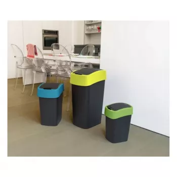 CURVER Flip Bin 9L juodas/žalias šiukšlių krepšys