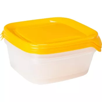 CURVER Fresh & Go naminių gyvūnų maisto dubenėlių rinkinys, 3 vnt., po 0,8 l, geltoni, hermetiški dangteliai