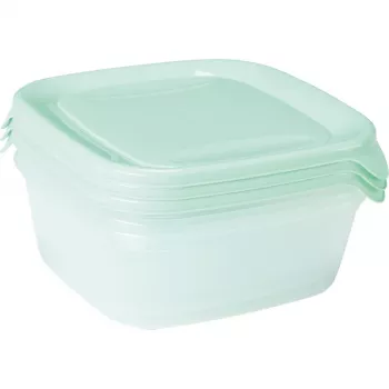 CURVER Fresh & Go maisto dubenėlių rinkinys, 3 vnt., po 0,8 L, žalias, hermetiškas, tinka mikrobangų krosnelei ir indaplovei