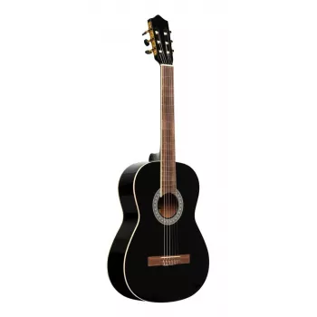Stagg SCL60 BLK klasikinė gitara 4/4 su eglės viršutine dalimi, juoda, aukšto blizgumo