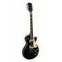Stagg SEL-STD Black elektrinė gitara su vientisu alksnio korpusu, mahagoninio kaklo set tipo jungtimi, raudonmedžio grifo lenta, HH garso davikliais, Tune-o-matic tilteliu