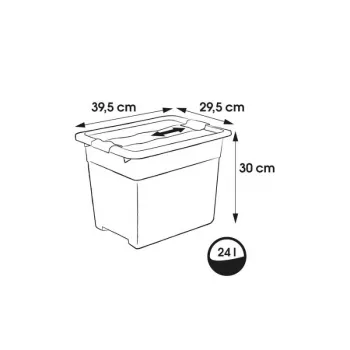 keeeper Crystalbox Cornelia laikymo dėžė su dangteliu, 24 L, permatoma, 39,5 x 29,5 x 30 cm