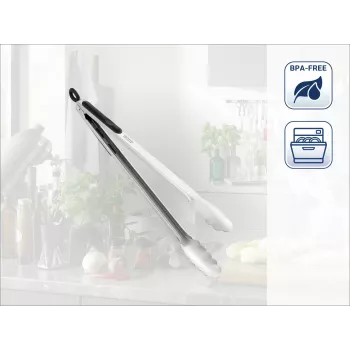 LEIFHEIT Virtuvinės ir grilio žnyplės 41cm Nerūsijantis plienas su fiksavimo mechanizmu